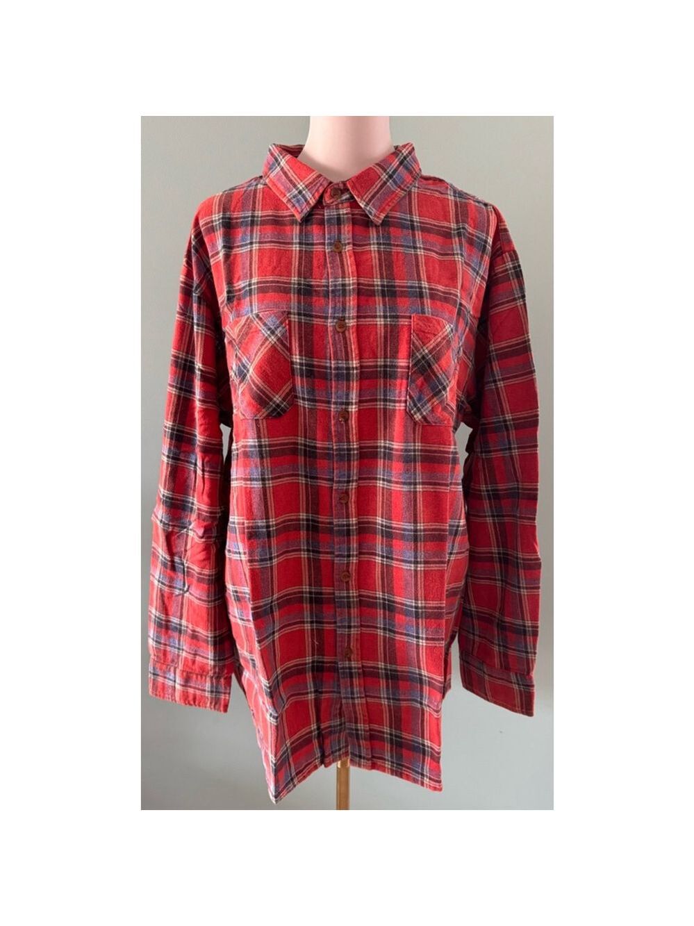 Women's Unicorn Tribe Flannel Shirt Size 2XL Red Plaid